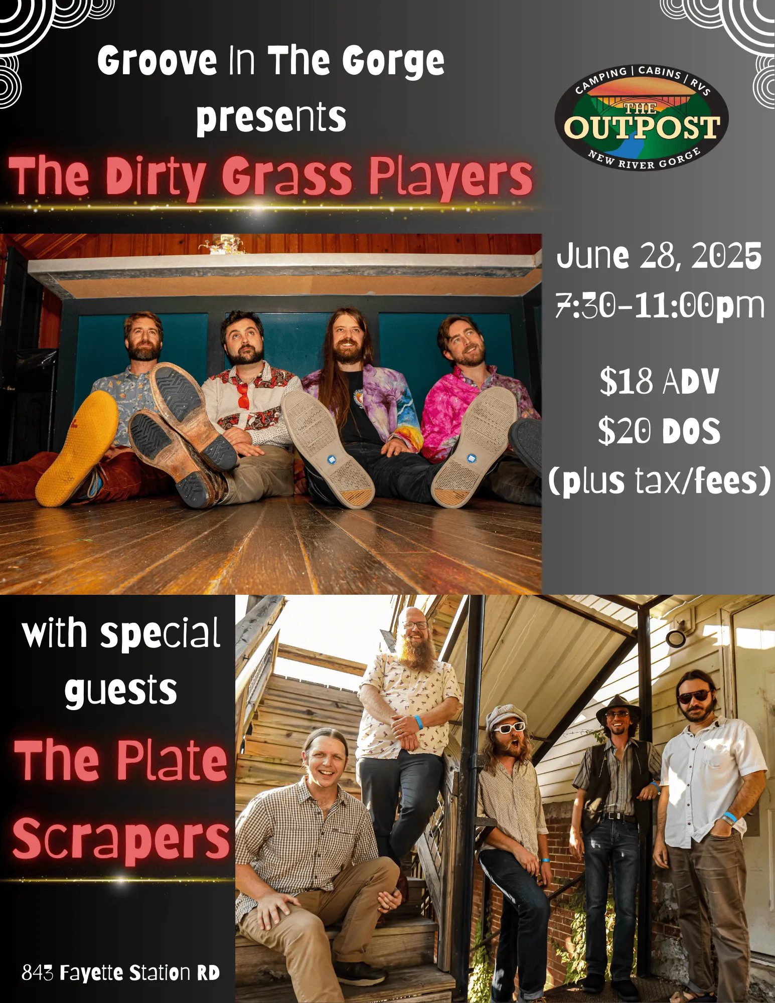 Event poster for The Dirty Grass Players