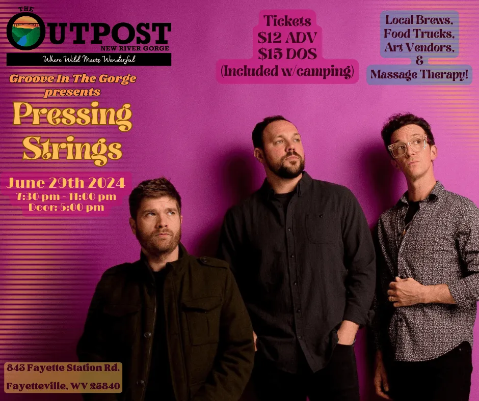 Event poster for Pressing Strings