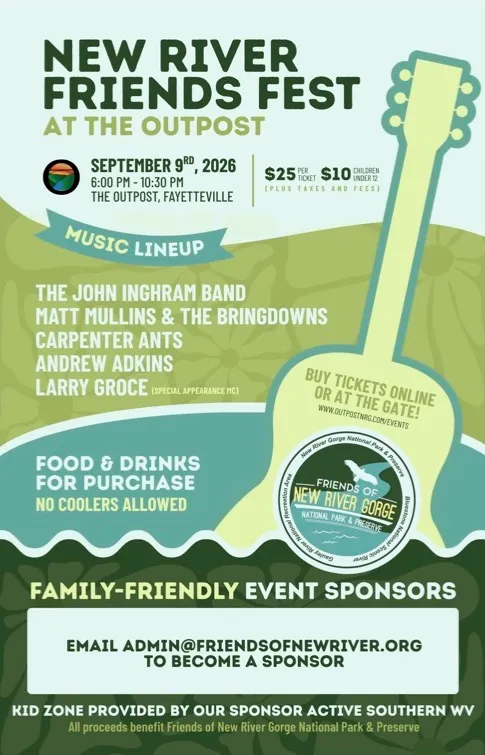 Event poster for New River Friends Fest - FUNDRAISER