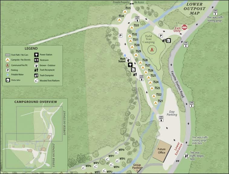 The Outpost - Lower Campground Map