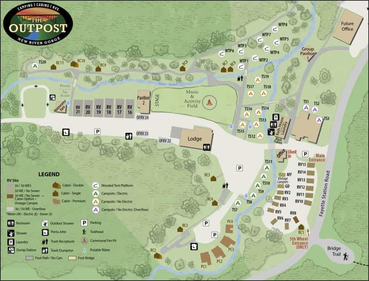 The Outpost - Upper Campground Map