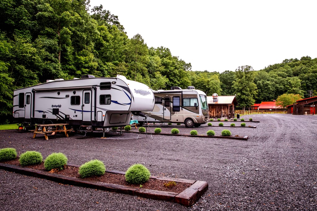 Full hookup RV site with picnic table – Full Hookup RV Site at The Outpost NRG