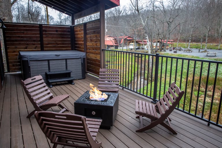 Take Me Home Gas Fire Pit – A Mountain Retreat Creekside Cabin