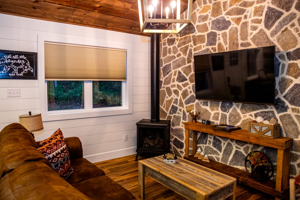 Take Me Home Living Room – A Mountain Retreat Creekside Cabin