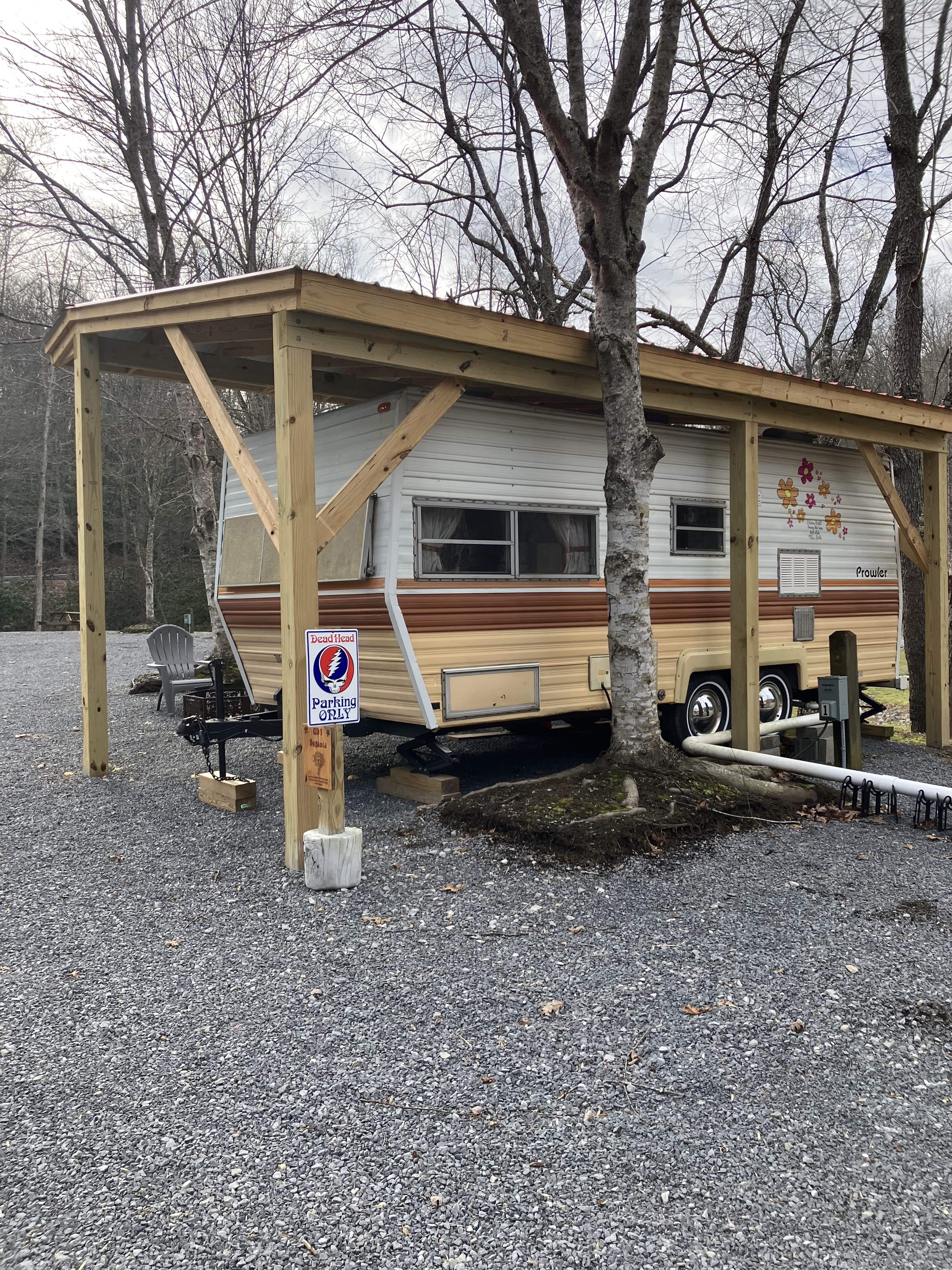 Begonia vintage camper view – Begonia Vintage Camper at The Outpost NRG